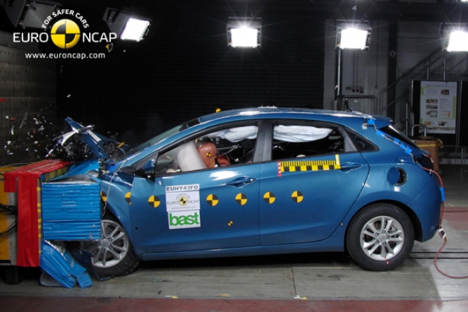Az új generációs i30 maximális, ötcsillagos eredményt ért el az Euro NCAP töréstesztjén